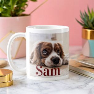 Persoonlijk eenvoudig honden Foto en naam aandenke Koffiemok