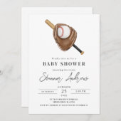 Persoonlijk eenvoudig honkbal Baby shower Kaart (Voorkant / Achterkant)