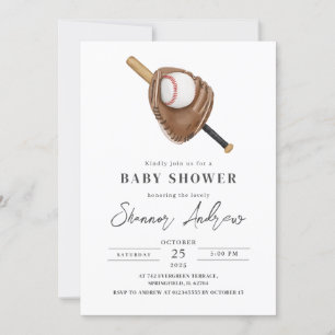 Persoonlijk eenvoudig honkbal Baby shower Kaart