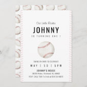 Persoonlijk eenvoudig honkbal verjaardagsfeestje kaart (Voorkant / Achterkant)