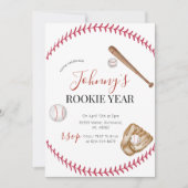 Persoonlijk eenvoudig honkbal verjaardagsfeestje kaart (Voorkant)