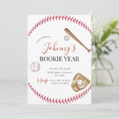 Persoonlijk eenvoudig honkbal verjaardagsfeestje kaart (Staand voorkant)