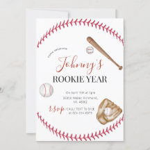 Persoonlijk eenvoudig honkbal verjaardagsfeestje