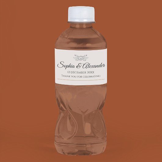 Persoonlijk Eenvoudig Huwelijk Elegant Aangepast Waterfles Etiket
