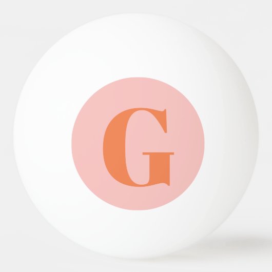 Persoonlijk Eenvoudig Kordate Monogram Roze en Ora Pingpongbal (Voorkant)