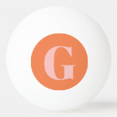 Persoonlijk Eenvoudig Kordate Monogram Roze en Ora Pingpongbal (Achterkant)