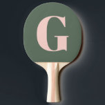 Persoonlijk Eenvoudig Krachtig Monogram Roze en Gr Tafeltennisbatje<br><div class="desc">Persoonlijke Eenvoudige Krachtige Monogram Roze en Groene Pingpongbat</div>