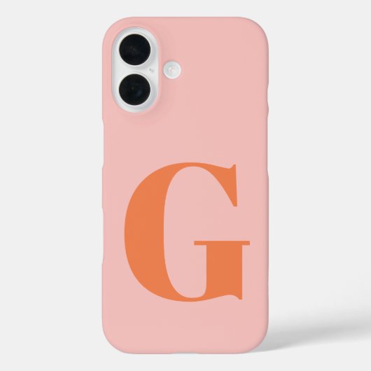 Persoonlijk Eenvoudig Krachtig Monogram Roze en Or Case-Mate iPhone Case (Achterkant)