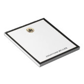 Persoonlijk eenvoudig luxe monogramnotitieblok notitieblok (Schuin)