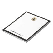 Persoonlijk eenvoudig luxe monogramnotitieblok notitieblok (Linkerzijde)