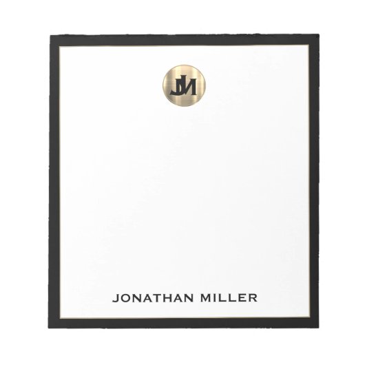 Persoonlijk eenvoudig luxe monogramnotitieblok notitieblok (Voorkant)