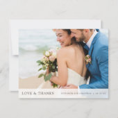 Persoonlijk Eenvoudig modern fotohuwelijk Bedankkaart (Voorkant)