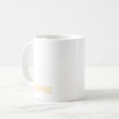 Persoonlijk Eenvoudig Modern Minimaal Monogram Wit Koffiemok (Voorkant links)