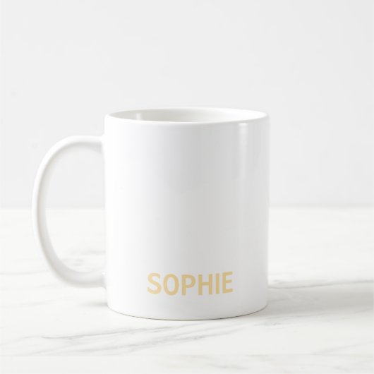 Persoonlijk Eenvoudig Modern Minimaal Monogram Wit Koffiemok (Links)