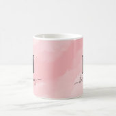 Persoonlijk Eenvoudig Modern Roze Monogram Koffiemok (Center)