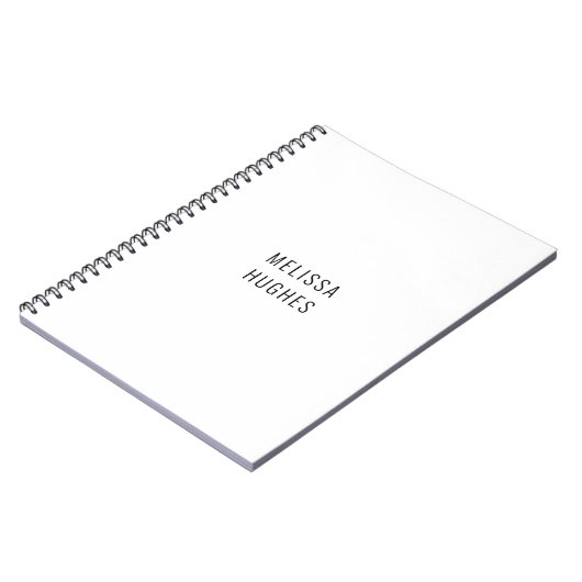 Persoonlijk eenvoudig modern zwart en wit notitieboek (Linkerzijde)