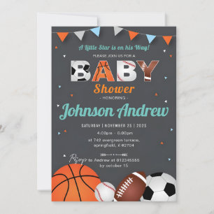Persoonlijk Eenvoudig Sport All-Star Baby shower Kaart