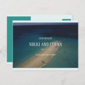 Persoonlijk - Eenvoudig Upolu Cay Wedding Briefkaart (Voorkant / Achterkant)