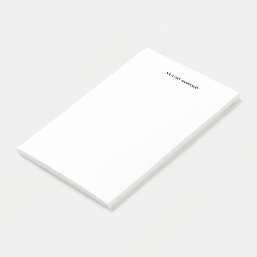 Persoonlijk eenvoudig wit post-it® notes (Schuin)