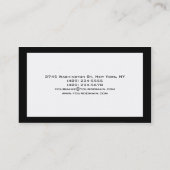 Persoonlijk eenvoudig zwart wit, aantrekkelijk visitekaartje (Achterkant)