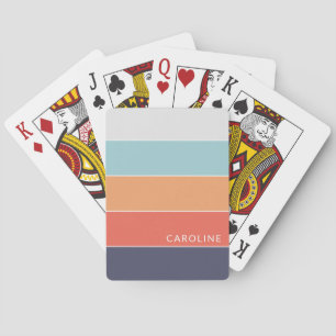 Persoonlijk eenvoudige kleurrijke leuke strepenpat pokerkaarten