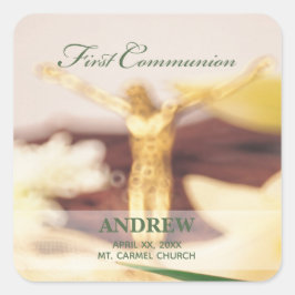 Persoonlijk, Eerste Communicatie Gefeliciteerd Vierkante Sticker