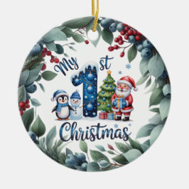 Persoonlijk eerste kerstcadeau voor de baby keramisch ornament