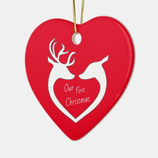 Persoonlijk eerste kerstcadeautje keramisch ornament (Links)