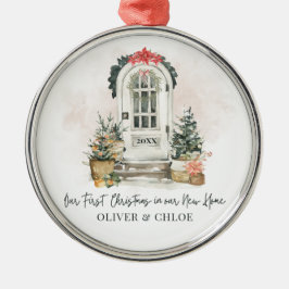 Persoonlijk eerste kerstfeest in nieuw huis waterv metalen ornament