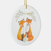 Persoonlijk Eerste Kerstfeest Together Fox Couple Keramisch Ornament (Rechts)
