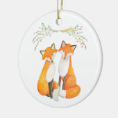 Persoonlijk Eerste Kerstfeest Together Fox Couple Keramisch Ornament (Links)