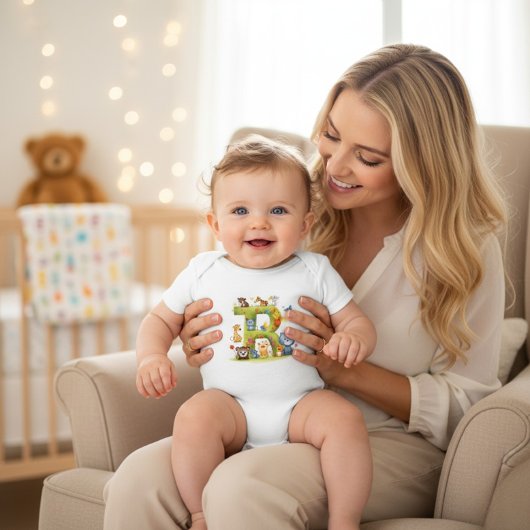 Persoonlijk eerste R Mooie Jungle Dieren Bodysuit