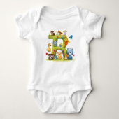 Persoonlijk eerste R Mooie Jungle Dieren Bodysuit (Voorkant)