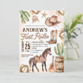 Persoonlijk eerste Rodeo Baby shower Kaart (Staand voorkant)