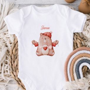 Persoonlijk eerste Valentijnsdag baby body'suit Romper