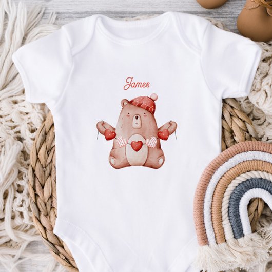 Persoonlijk eerste Valentijnsdag baby body'suit Romper