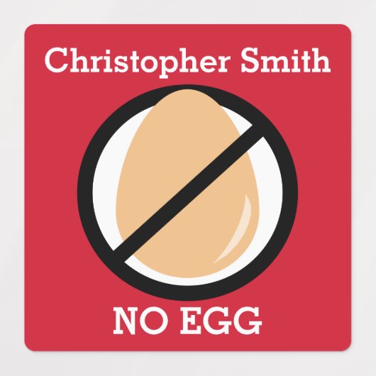 Persoonlijk ei-allergiesymbool voor kinderen Geen Labels (Design 2)
