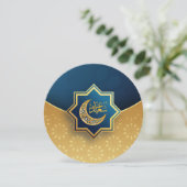 Persoonlijk Eid Mubarak Gouden rond ontwerp Feestdagenkaart (Staand voorkant)