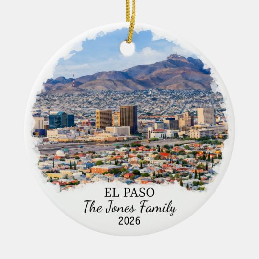 Persoonlijk El Paso-sieraad, op maat gemaakte Texa Keramisch Ornament (Voorkant)