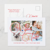 Persoonlijk Elagant Script 6 foto's Universeel Briefkaart (Voorkant / Achterkant)