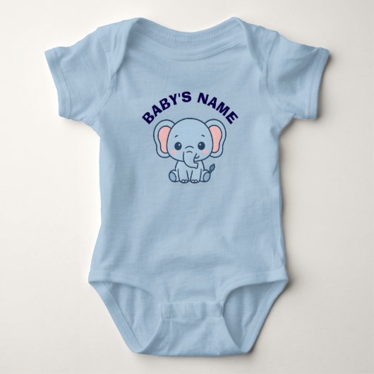 Persoonlijk Elefantje Baby Bodysuit (Voorkant)