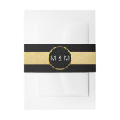 Persoonlijk Elegant Black Faux Gold Foil Wedding Uitnodigingen Wikkel (Voorkant Voorbeeld)