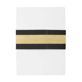Persoonlijk Elegant Black Faux Gold Foil Wedding Uitnodigingen Wikkel (Achterkant Voorbeeld)