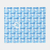 Persoonlijk Elegant Blauwe Patroon Monogram Fleece Deken (Voorkant (Horizontaal))