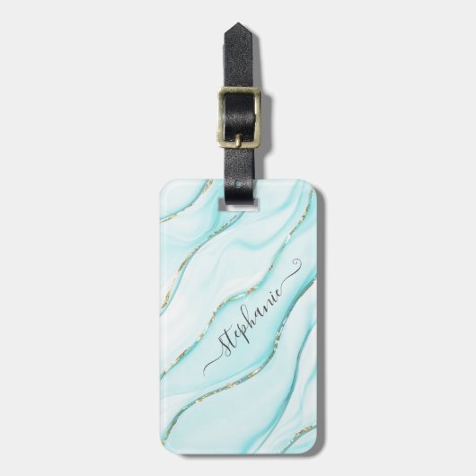 Persoonlijk Elegant Blue Agate  Bagagelabel (Voorkant verticaal)