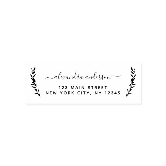 Persoonlijk Elegant Botanisch Retouradres Zelfinktende Stempel (Design)