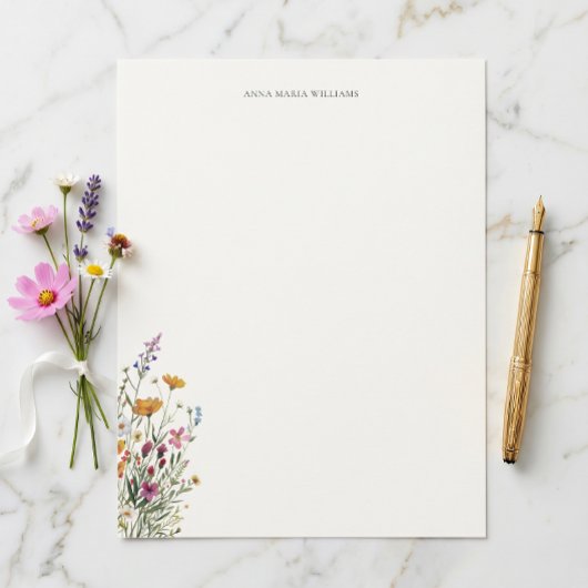 Persoonlijk Elegant Chic Bloem Letterhoofd Briefhoofd