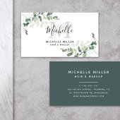 Persoonlijk Elegant Eucalyptus Monogram Visitekaartje