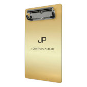 Persoonlijk Elegant Faux Gold Modern Monogram Mini Klembord (Angled2)