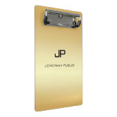 Persoonlijk Elegant Faux Gold Modern Monogram Mini Klembord (Schuin)